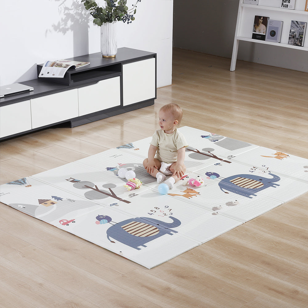 RELOIVE Foldable Baby Play Mat,79x59Extra Large XPE Foam Baby  Mat,Double-sided Baby Crawling Mat,Waterproof Anti-Slip Reversible Mat for  Babies